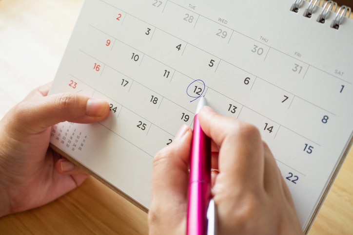 kans om zwanger te worden cirkel om datum op kalender