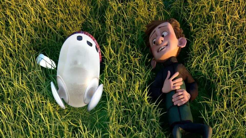 Ron's Gone Wrong - Ron en Barney samen in het gras