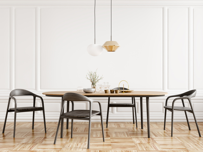 Moderne tafel in ovale vorm