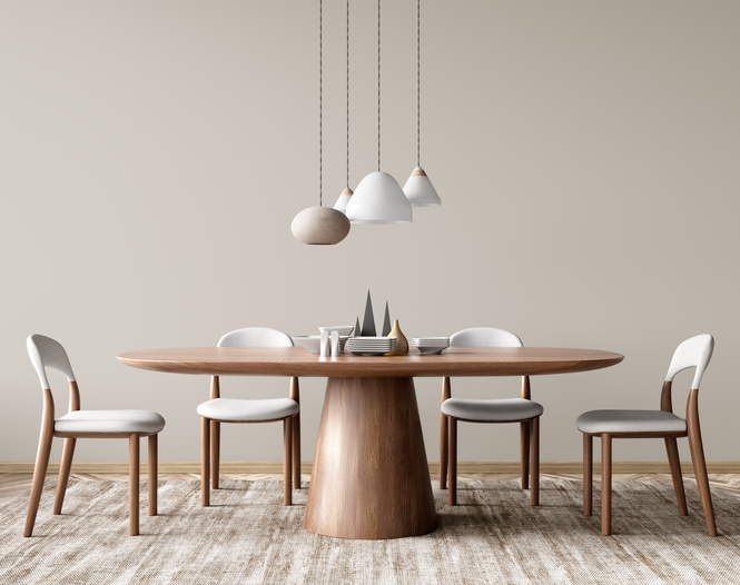 Ovale tafel in modern interieur